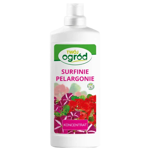 Vloeibare meststof voor surfinia's en geraniums Uw tuin